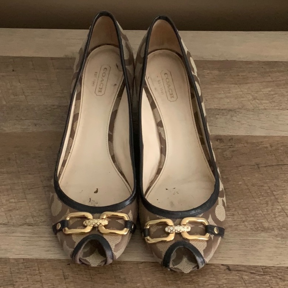 Coach wedges  size 8